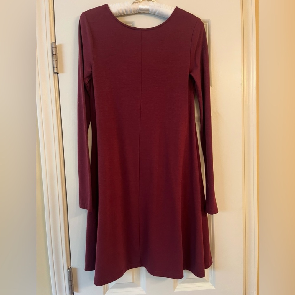 Old Navy Maroon Long Sleeve Dress